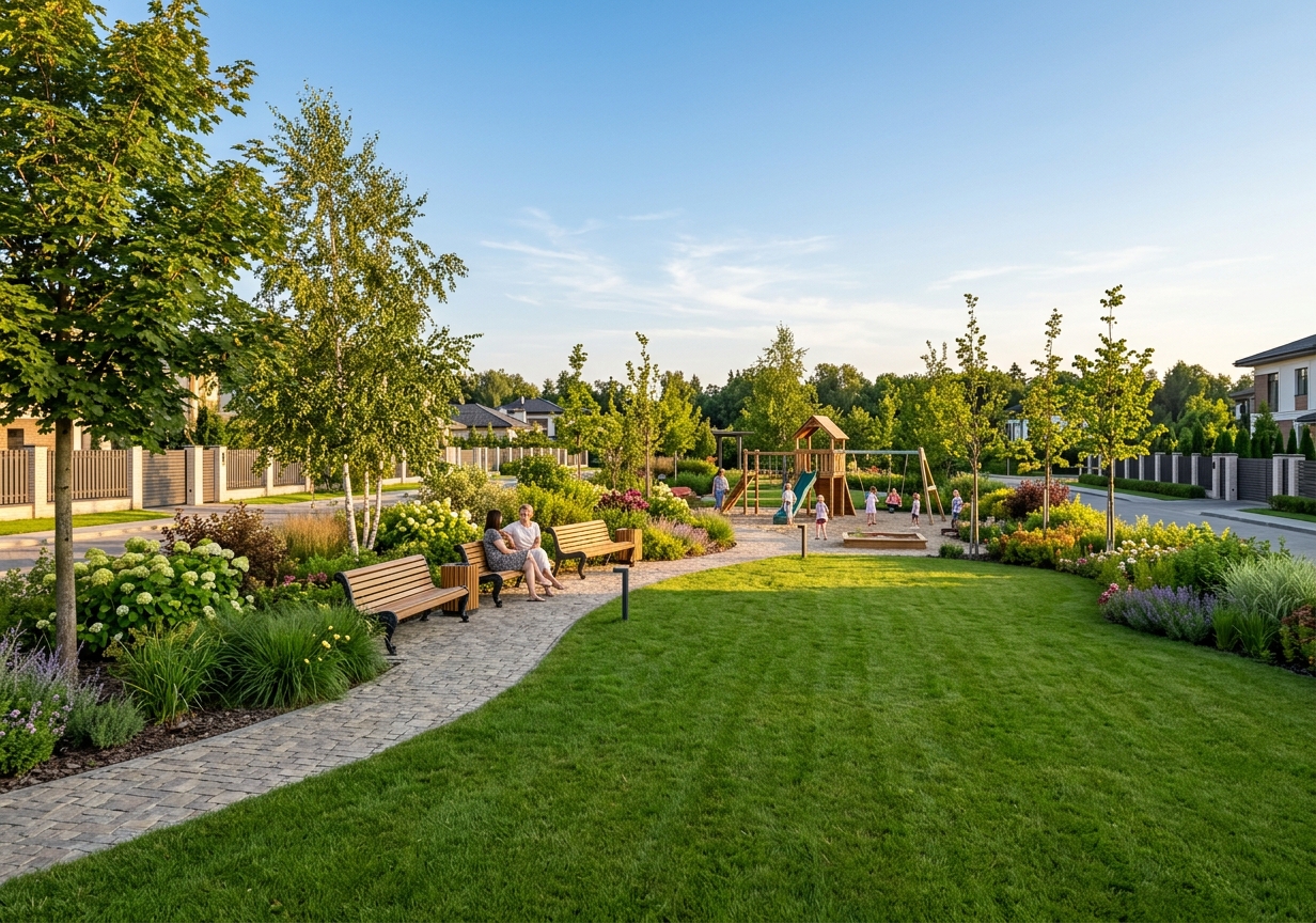 Landscaped central garden