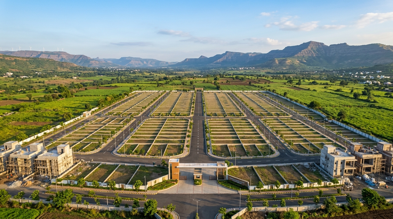 Aerial view of Anandi Park residential plots